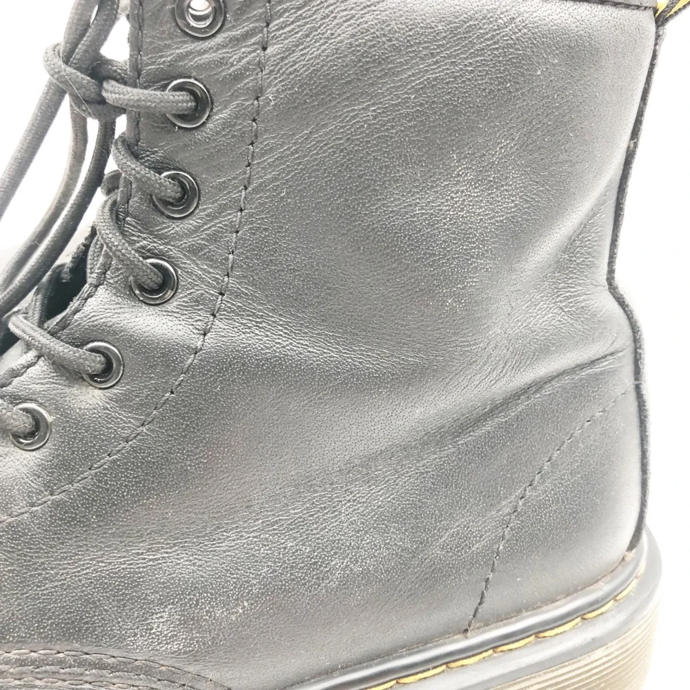 Dr. Martens Shoes Youth 3 1460 J Black Leather Lace Up Side Zip Combat Boots